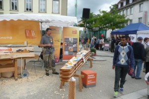 Aktion der Schreinerinnung zum Tag des Handwerks 2015 auf dem Göppinger Marktplatz